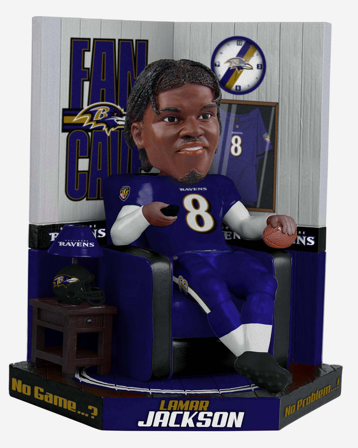 Lamar Jackson Baltimore Ravens Fancave Bobblehead FOCO - FOCO.com