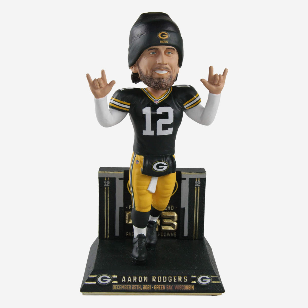 Aaron Rodgers Green Bay Packers Franchise Touchdown Record Bobblehead FOCO - FOCO.com