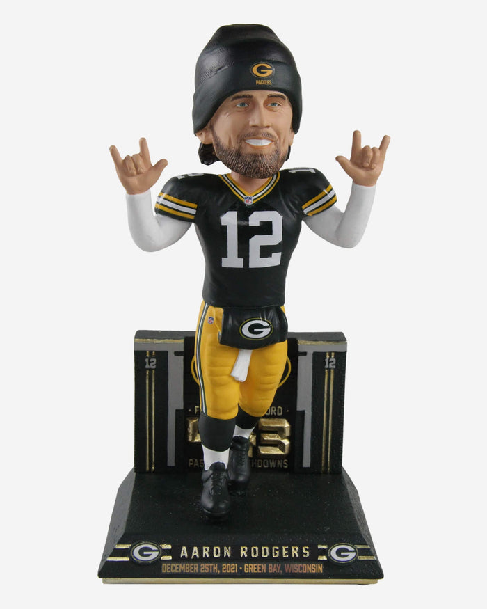 Aaron Rodgers Green Bay Packers Franchise Touchdown Record Bobblehead FOCO - FOCO.com