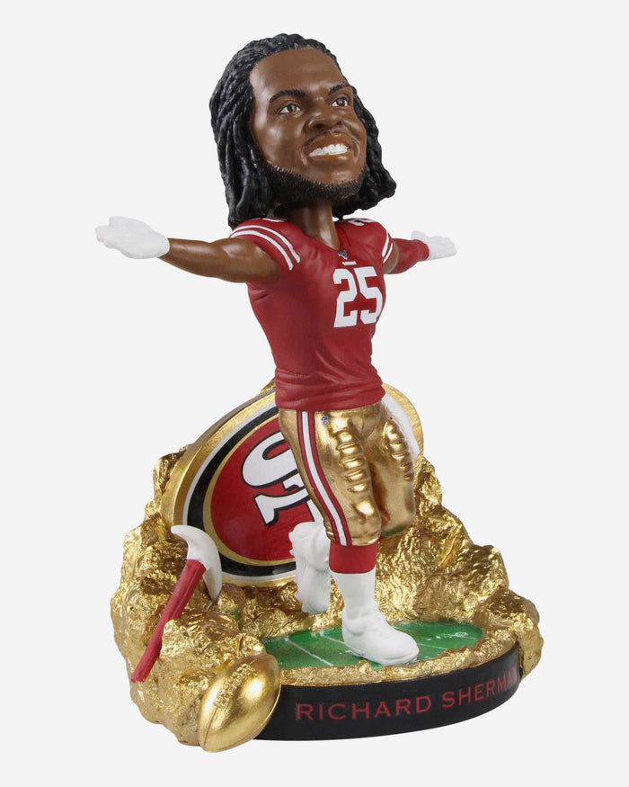 Richard Sherman San Francisco 49ers Gold Rush Bobblehead FOCO - FOCO.com