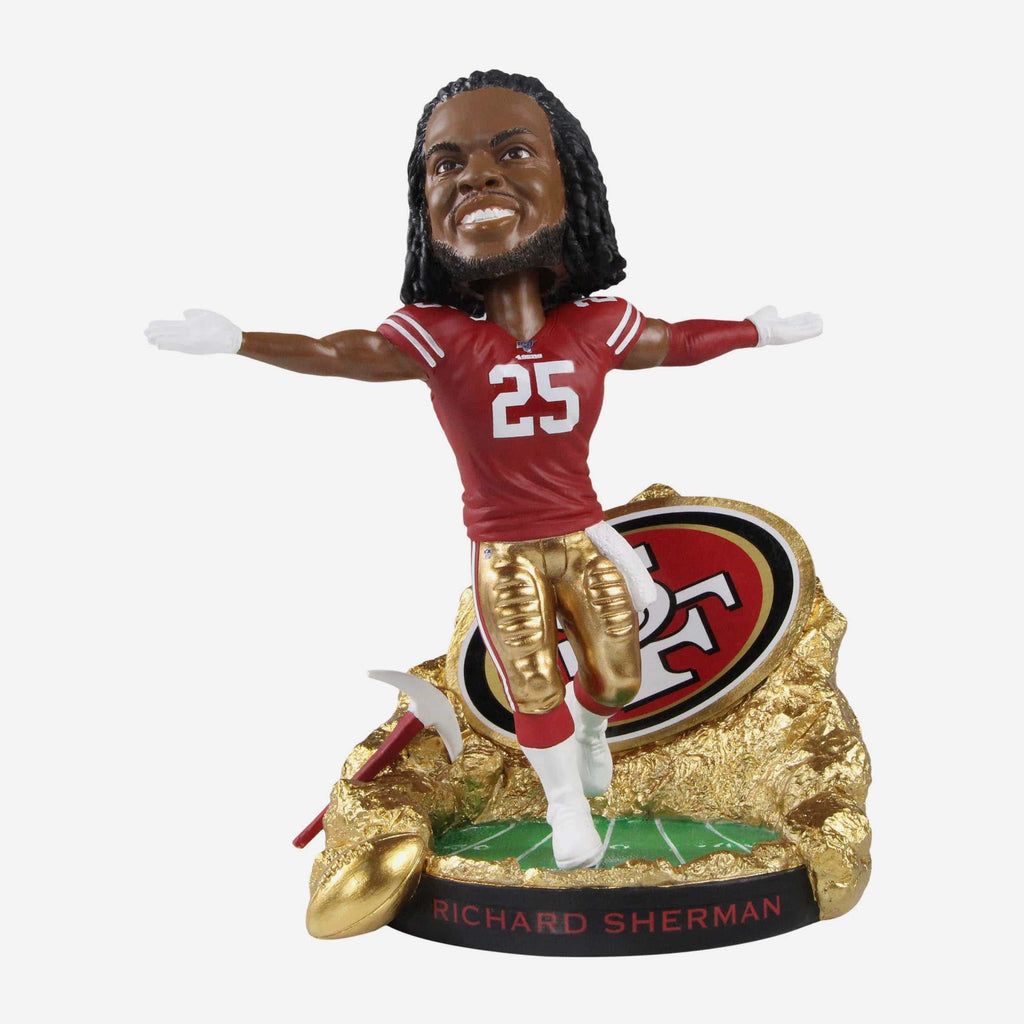 Richard Sherman San Francisco 49ers Gold Rush Bobblehead FOCO - FOCO.com