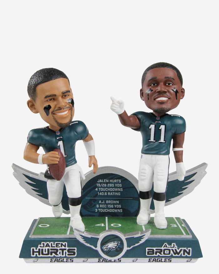 Jalen Hurts & AJ Brown Philadelphia Eagles Gamebreaker Dual Bobblehead FOCO - FOCO.com