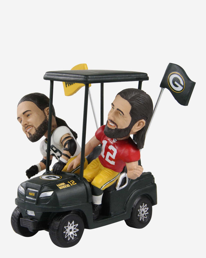 Aaron Rodgers & David Bakhtiari Green Bay Packers Golf Cart Bobblehead FOCO - FOCO.com