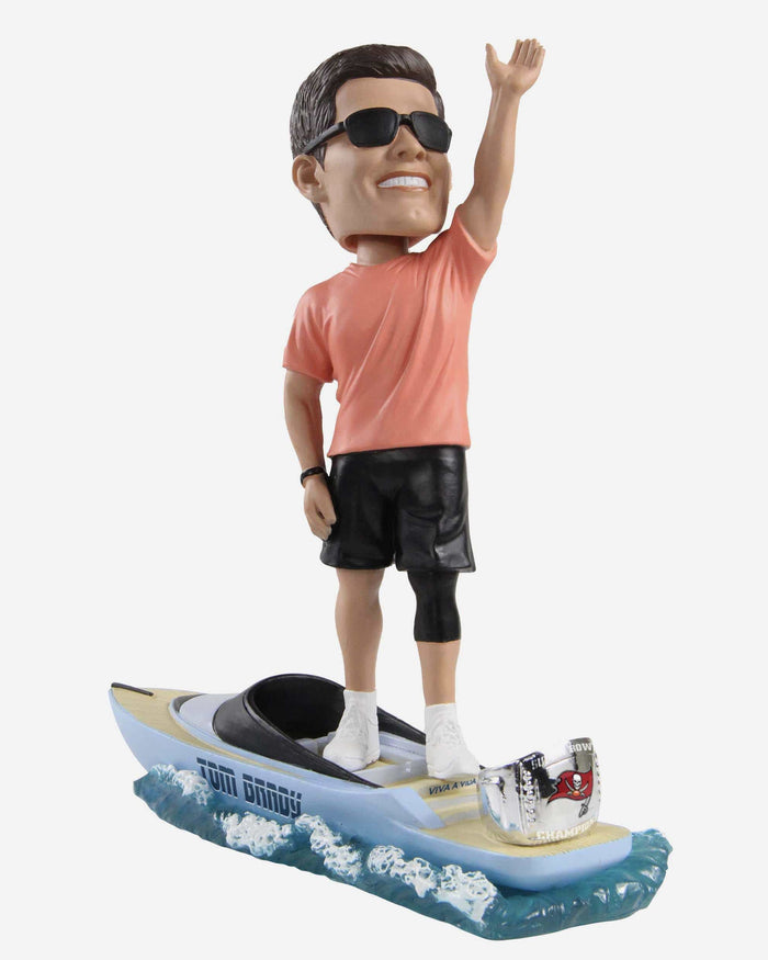 Tom Brady Tampa Bay Buccaneers G.O.A.T Boat Thematic Bobblehead FOCO - FOCO.com