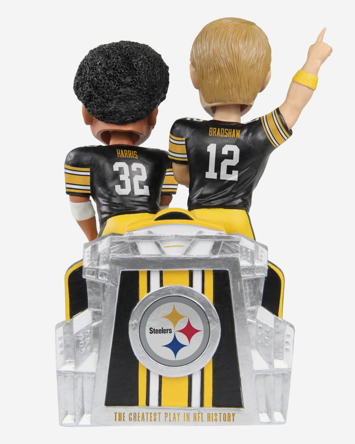 Franco Harris & Terry Bradshaw Pittsburgh Steelers Immaculate Reception 50th Anniversary Dual Bobblehead FOCO - FOCO.com