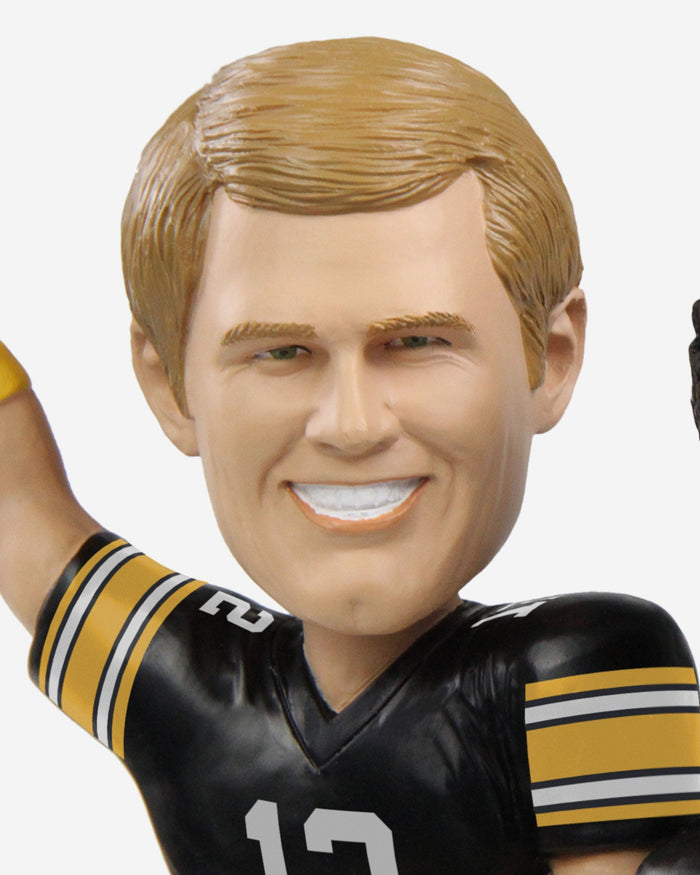 Franco Harris & Terry Bradshaw Pittsburgh Steelers Immaculate Reception 50th Anniversary Dual Bobblehead FOCO - FOCO.com