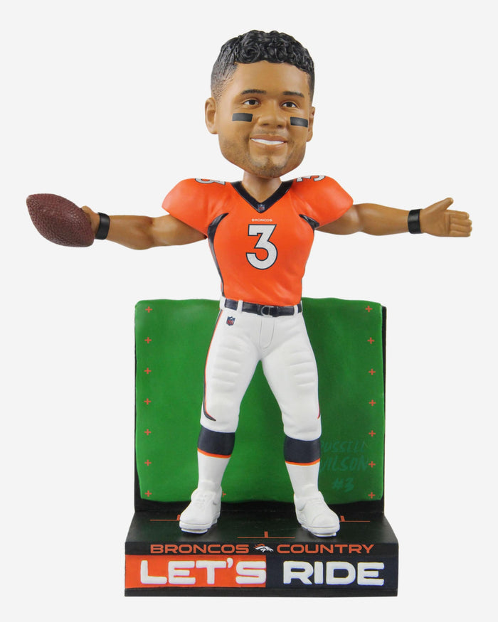 Russell Wilson Denver Broncos Lets Ride Bobblehead FOCO - FOCO.com