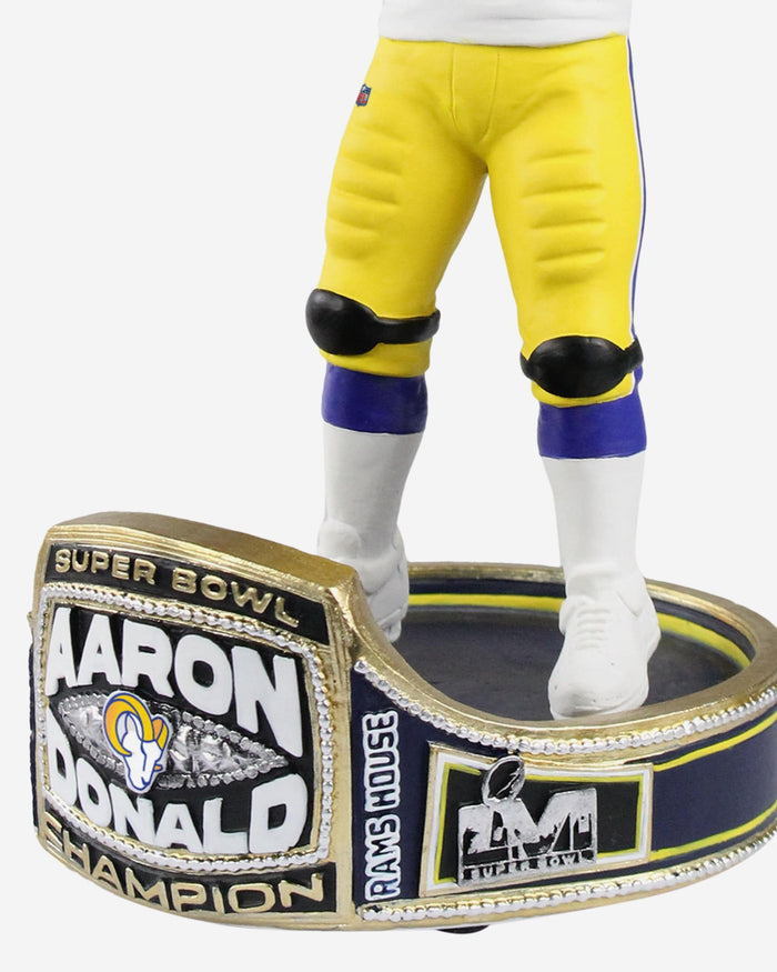 Aaron Donald Los Angeles Rams Championship Ring Base Bobblehead FOCO - FOCO.com