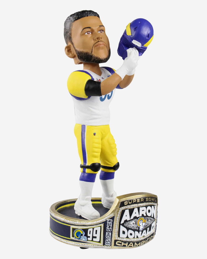 Aaron Donald Los Angeles Rams Championship Ring Base Bobblehead FOCO - FOCO.com