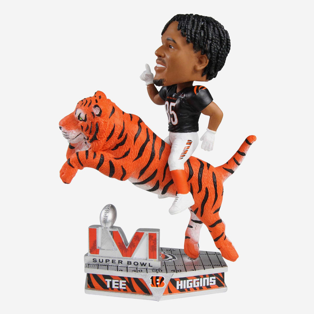 Tee Higgins Cincinnati Bengals Riding Tiger Bobblehead FOCO - FOCO.com