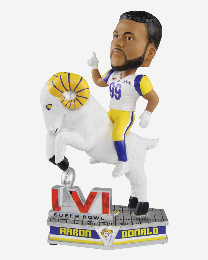 Aaron Donald Los Angeles Rams Riding Ram Bobblehead FOCO - FOCO.com