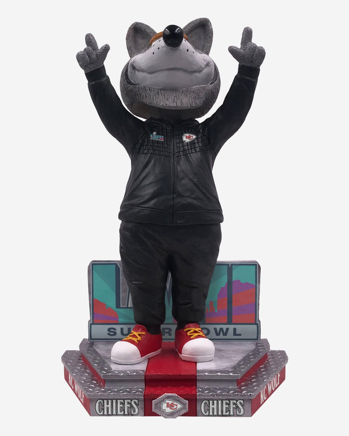 KC Wolf Kansas City Chiefs Super Bowl LVII Outfit Mascot Bobblehead FOCO - FOCO.com