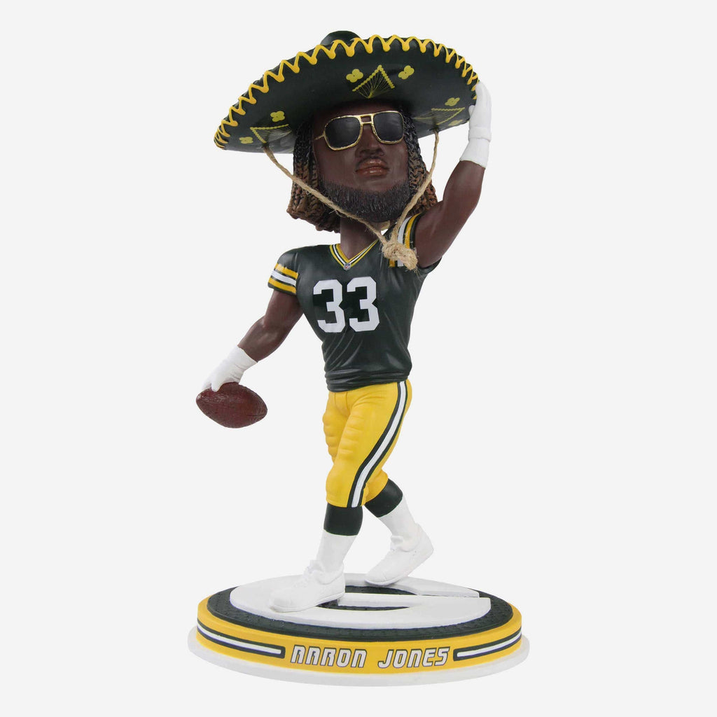 Aaron Jones Green Bay Packers Sombrero Bobblehead FOCO - FOCO.com