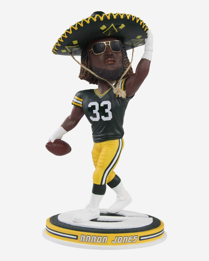 Aaron Jones Green Bay Packers Sombrero Bobblehead FOCO - FOCO.com