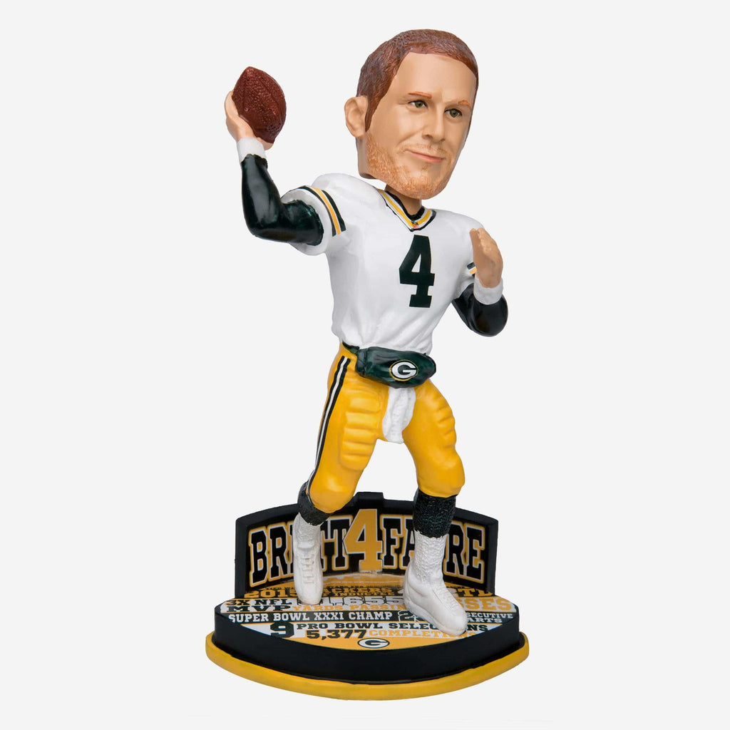 Brett Favre Green Bay Packers Career Stats Base Bobblehead FOCO - FOCO.com