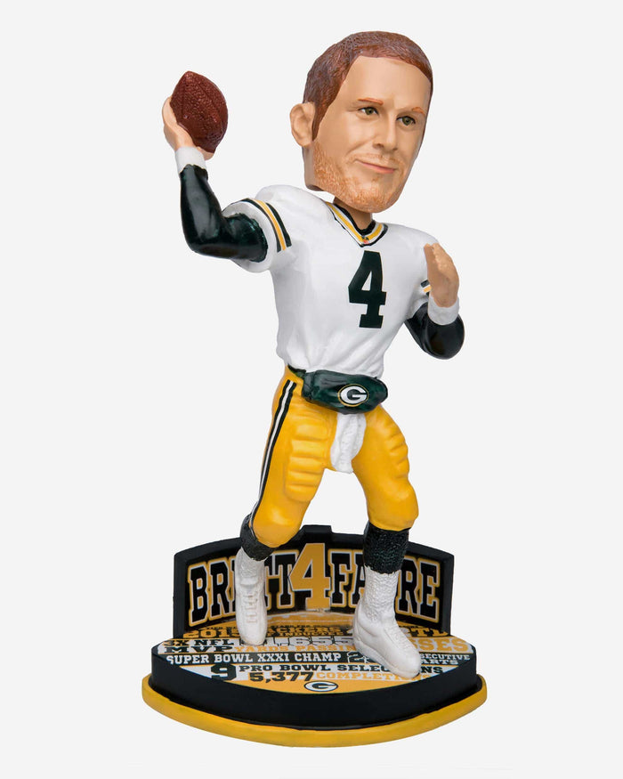 Brett Favre Green Bay Packers Career Stats Base Bobblehead FOCO - FOCO.com