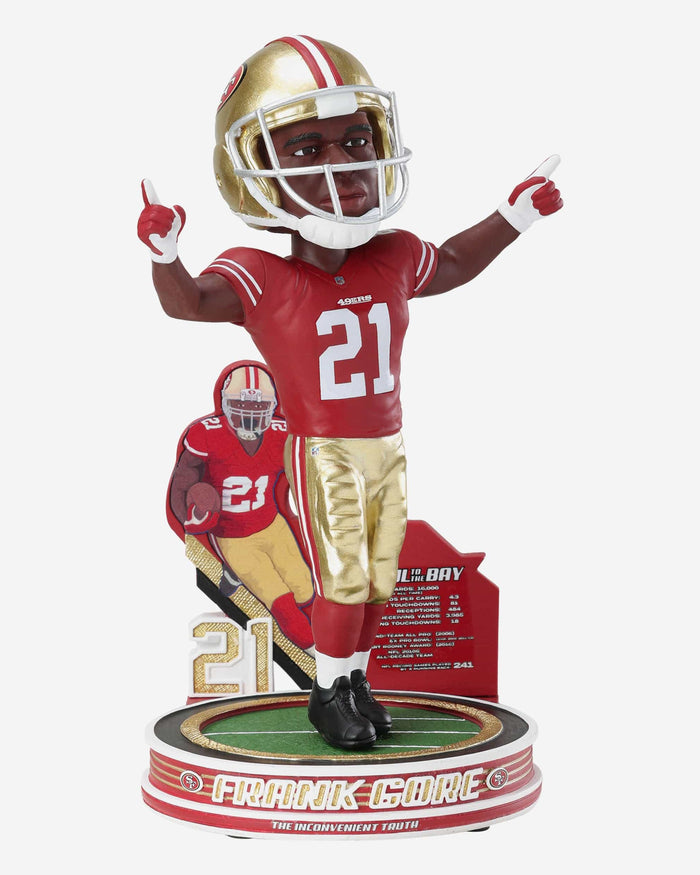 Frank Gore San Francisco 49ers Career Stats Ambassador Bobblehead FOCO - FOCO.com