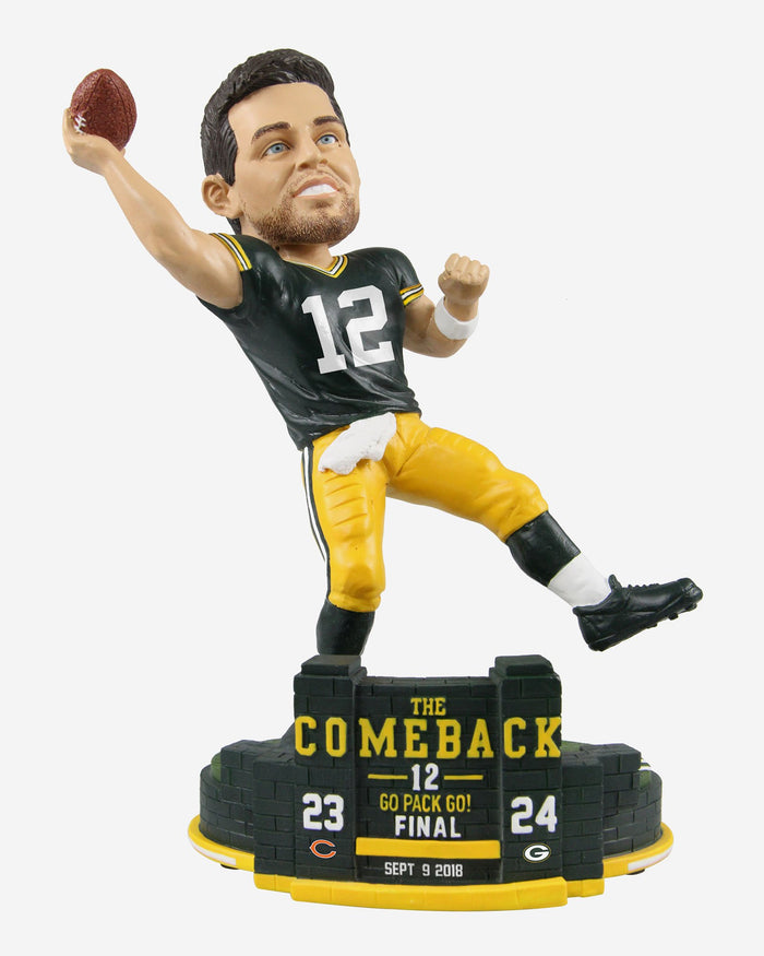 Aaron Rodgers Green Bay Packers The Comeback Bobblehead FOCO - FOCO.com