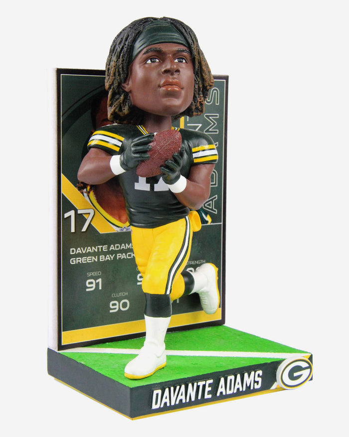 Davante Adams Green Bay Packers Ratings Card Bobblehead FOCO - FOCO.com