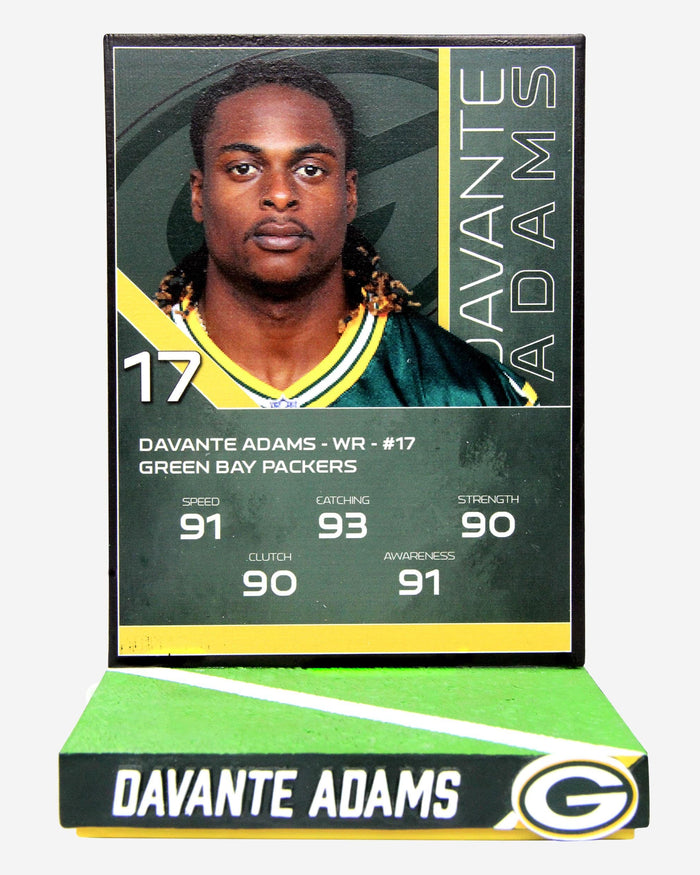 Davante Adams Green Bay Packers Ratings Card Bobblehead FOCO - FOCO.com