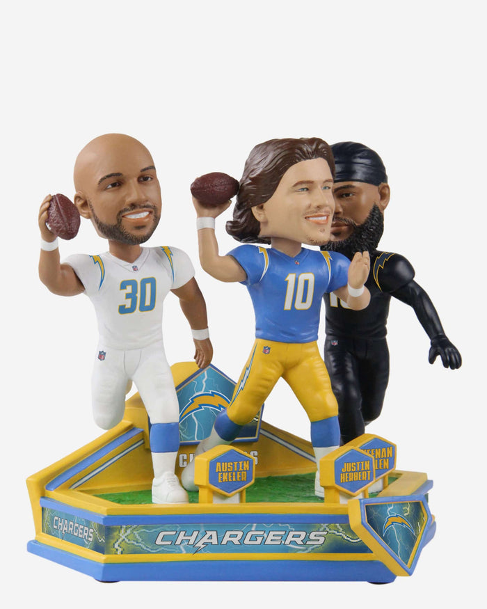 Justin Herbert & Austin Ekeler & Keenan Allen Los Angeles Chargers Triple Bobblehead FOCO - FOCO.com