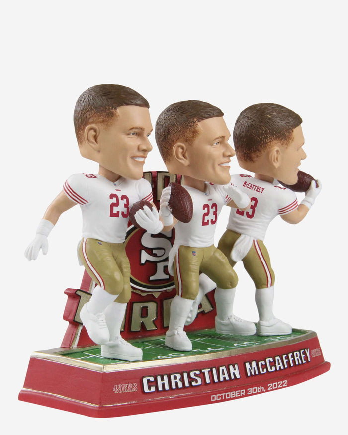 Christian McCaffrey San Francisco 49ers Triple Threat Bobblehead FOCO - FOCO.com