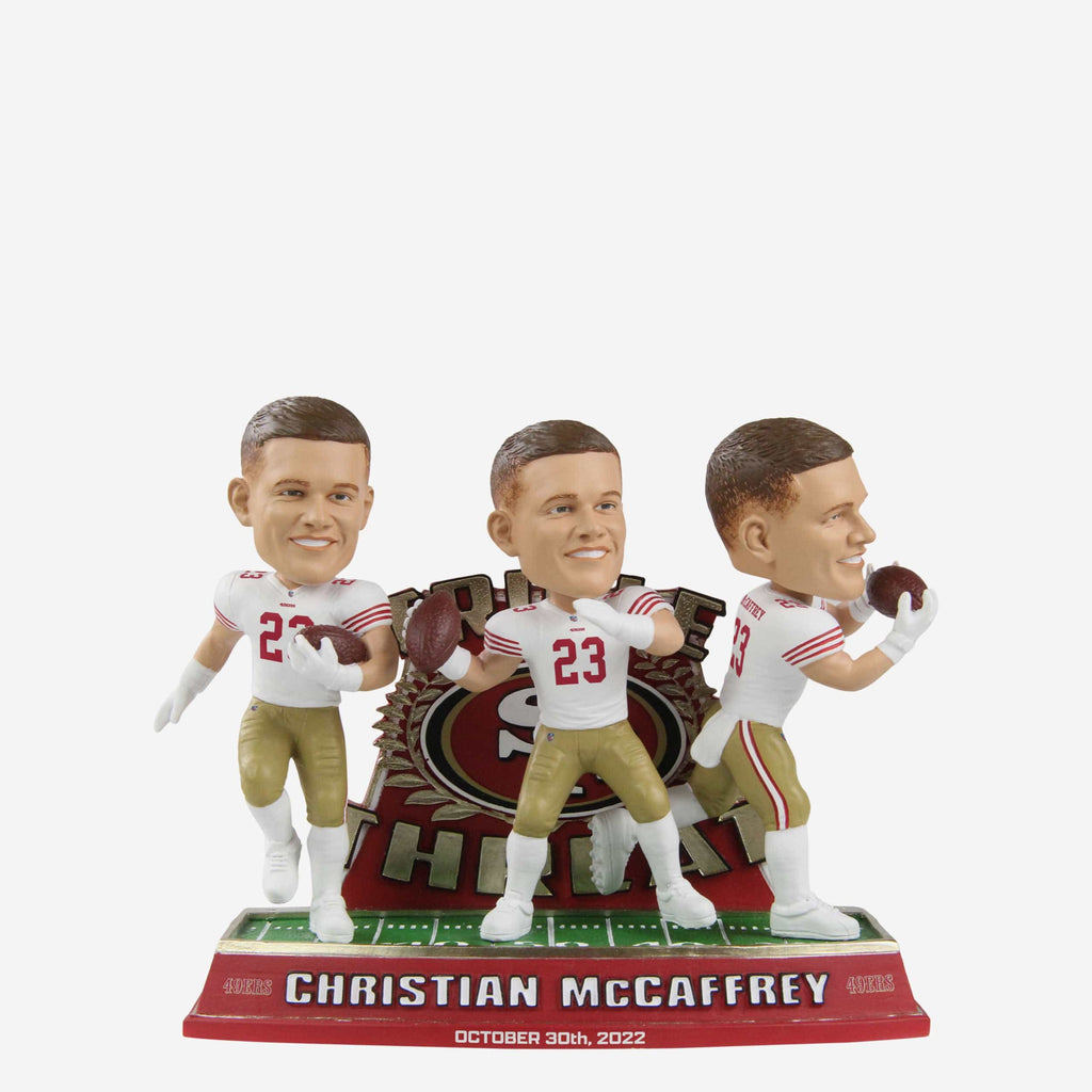 Christian McCaffrey San Francisco 49ers Triple Threat Bobblehead FOCO - FOCO.com