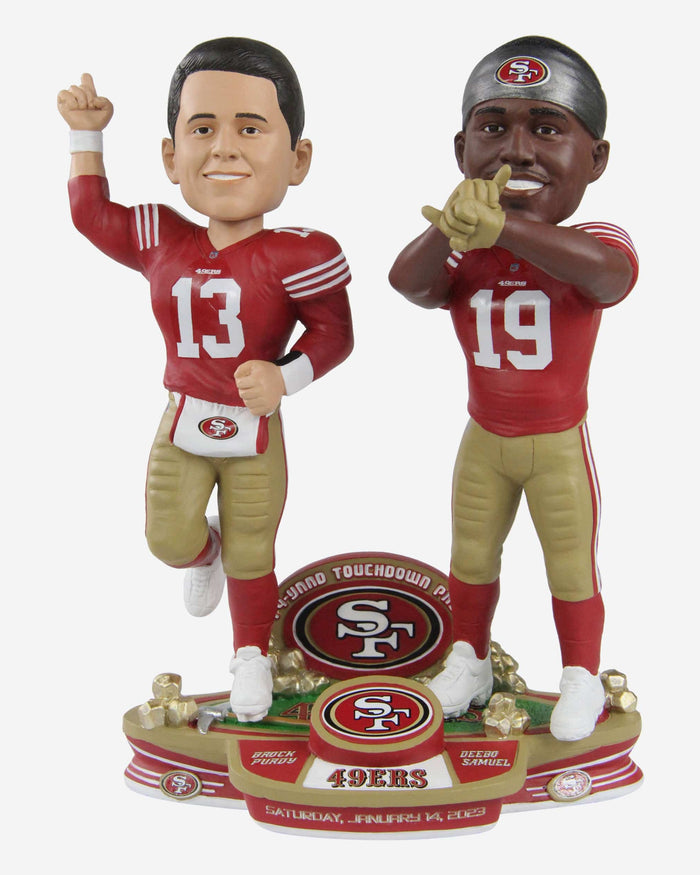 Brock Purdy & Deebo Samuel San Francisco 49ers Wild Card Gold Rush Dual Bobblehead FOCO - FOCO.com