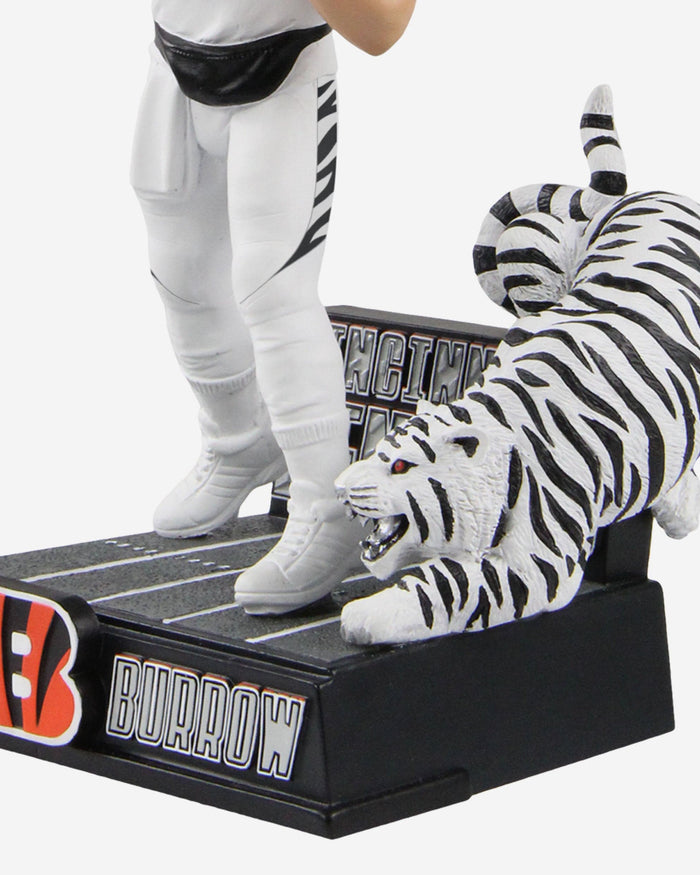 Joe Burrow Cincinnati Bengals White Tiger Bobblehead FOCO - FOCO.com