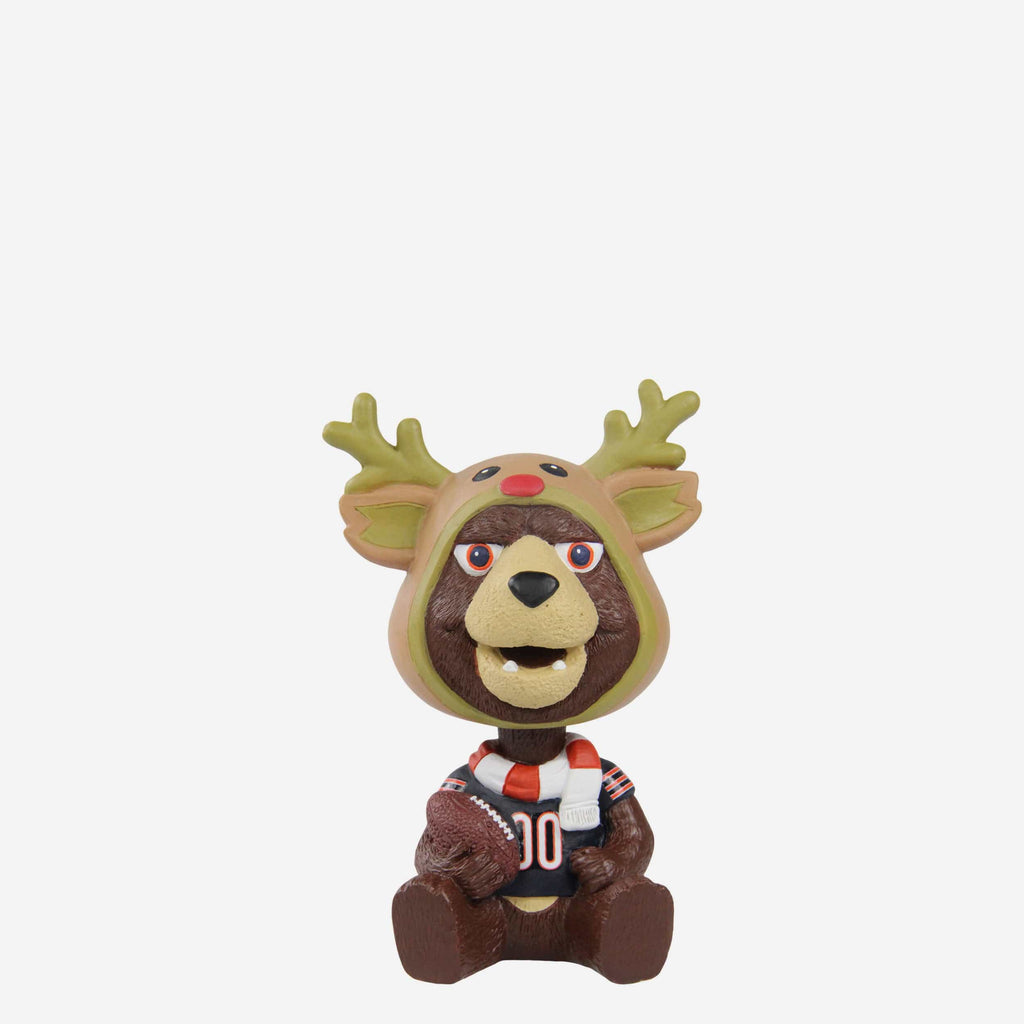 Staley Da Bear Chicago Bears Christmas Mascot Bobble Bro Mini Bobblehead FOCO - FOCO.com