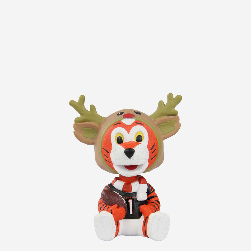 Who Dey Cincinnati Bengals Christmas Mascot Bobble Bro Mini Bobblehead FOCO - FOCO.com