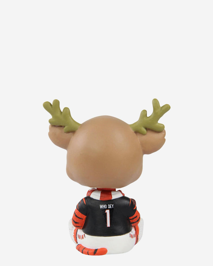 Who Dey Cincinnati Bengals Christmas Mascot Bobble Bro Mini Bobblehead FOCO - FOCO.com