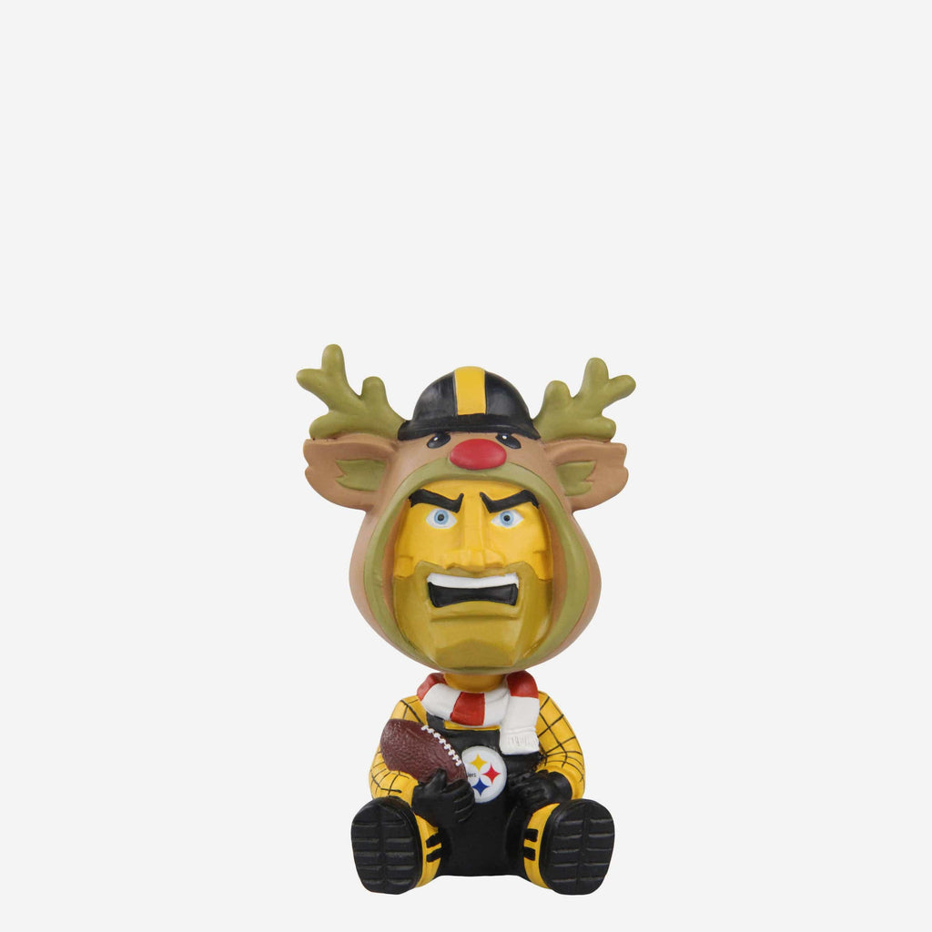 Steely McBeam Pittsburgh Steelers Christmas Mascot Bobble Bro Mini Bobblehead FOCO - FOCO.com