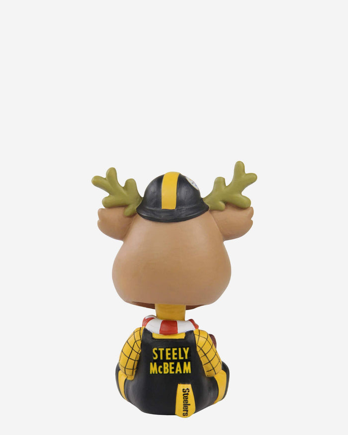 Steely McBeam Pittsburgh Steelers Christmas Mascot Bobble Bro Mini Bobblehead FOCO - FOCO.com