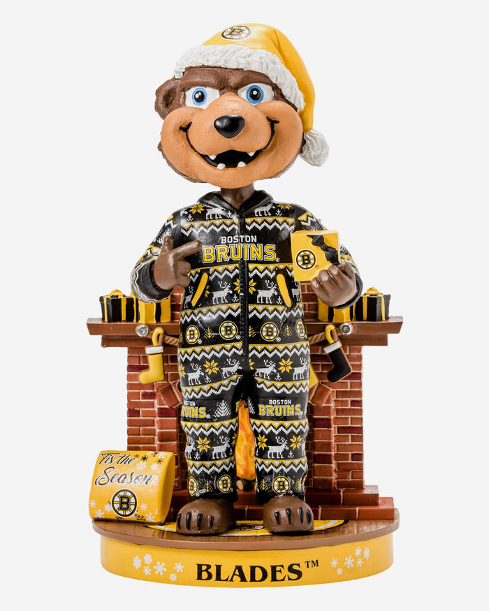 Blades The Bear Boston Bruins Holiday Mascot Bobblehead FOCO - FOCO.com