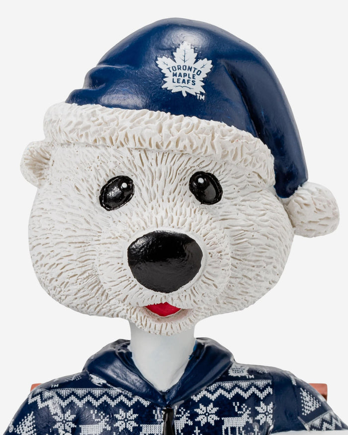 Carlton The Bear Toronto Maple Leafs Holiday Mascot Bobblehead FOCO - FOCO.com