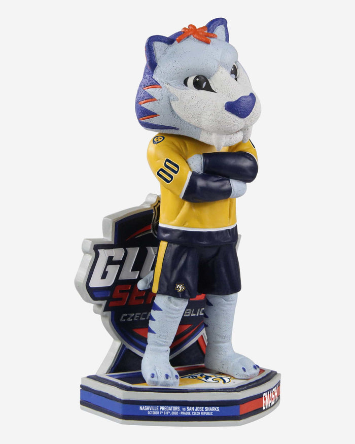 Gnash Nashville Predators 2022 NHL Global Series Mascot Bobblehead FOCO - FOCO.com