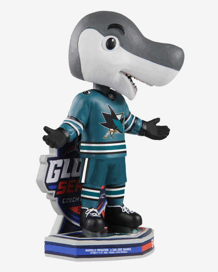 SJ Sharkie San Jose Sharks 2022 NHL Global Series Mascot Bobblehead FOCO - FOCO.com