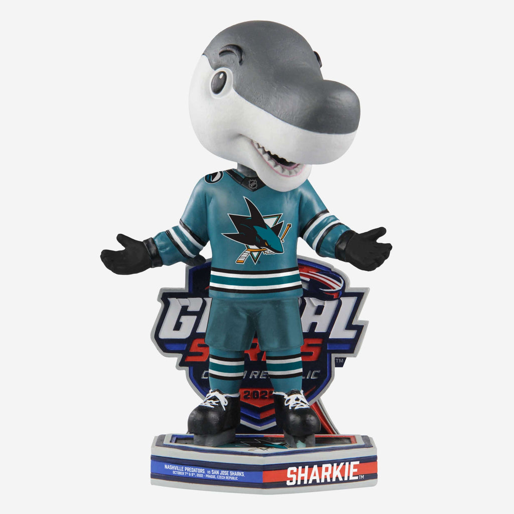 SJ Sharkie San Jose Sharks 2022 NHL Global Series Mascot Bobblehead FOCO - FOCO.com