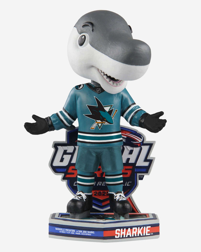 SJ Sharkie San Jose Sharks 2022 NHL Global Series Mascot Bobblehead FOCO - FOCO.com