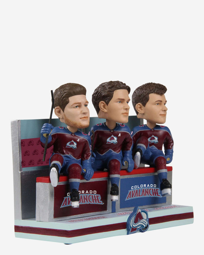 Nathan MacKinnon & Cale Makar & Mikko Rantanen Colorado Avalanche Line Change Bobblehead FOCO - FOCO.com