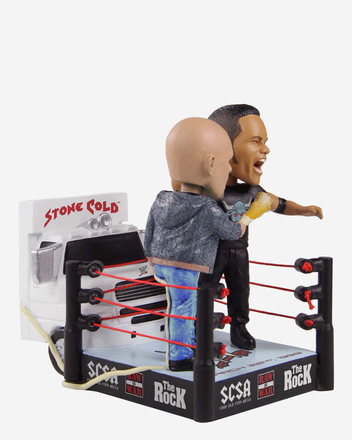 Stone Cold Steve Austin & The Rock WWE Truck Mini Bobblehead Scene FOCO - FOCO.com