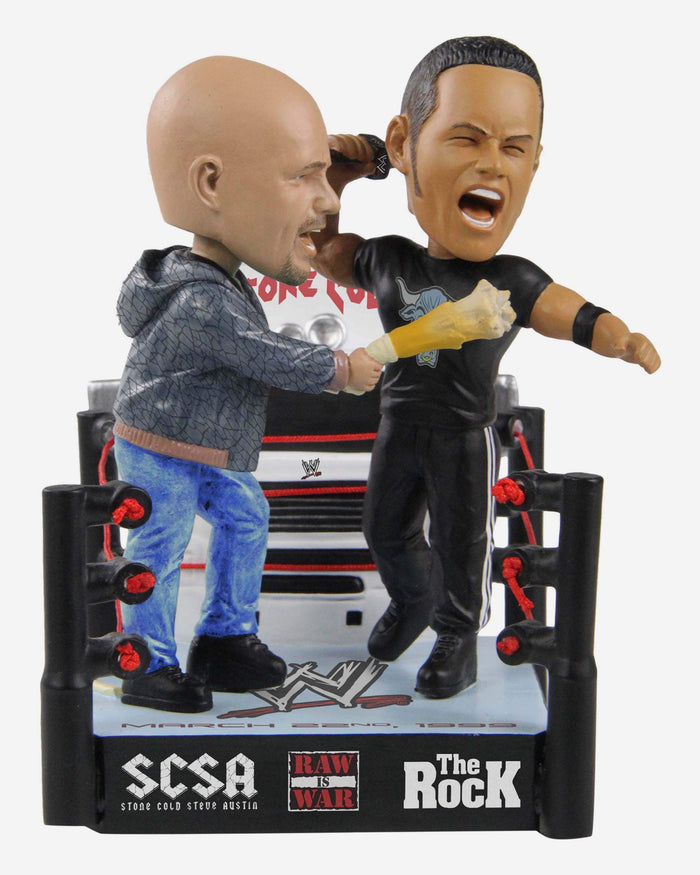 Stone Cold Steve Austin & The Rock WWE Truck Mini Bobblehead Scene FOCO - FOCO.com