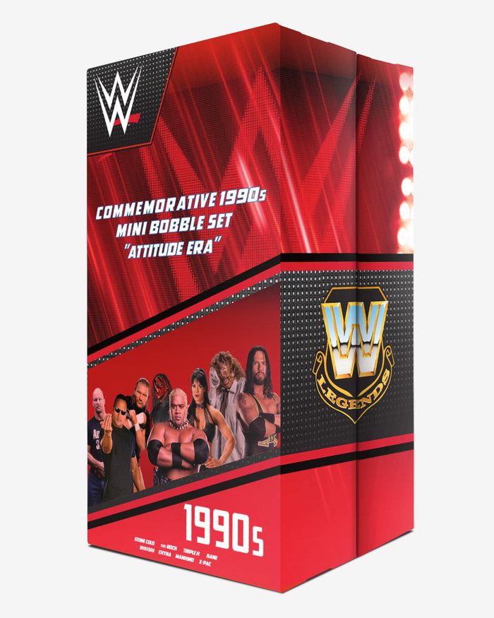 WWE Commemorative 1990s Attitude Era Mini Bobblehead Boxed Set FOCO - FOCO.com