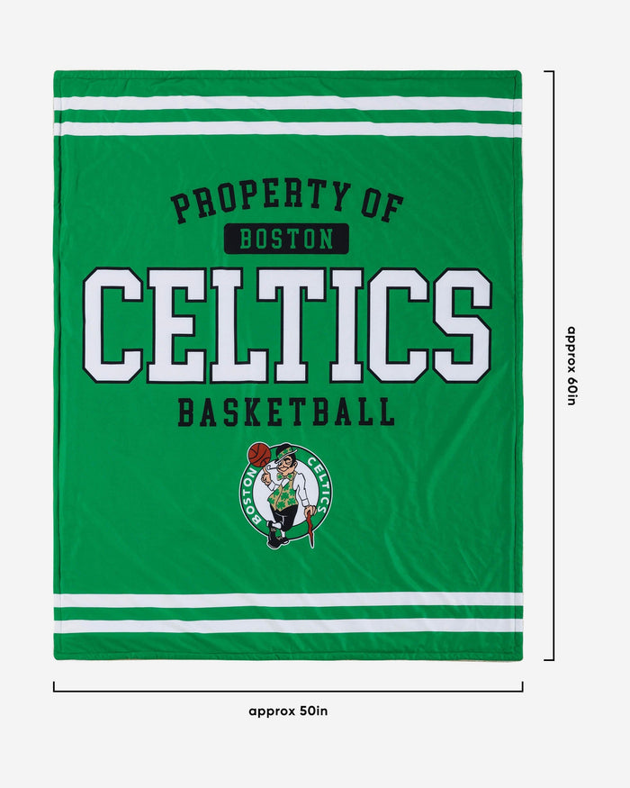 Boston Celtics Team Property Sherpa Plush Throw Blanket FOCO - FOCO.com