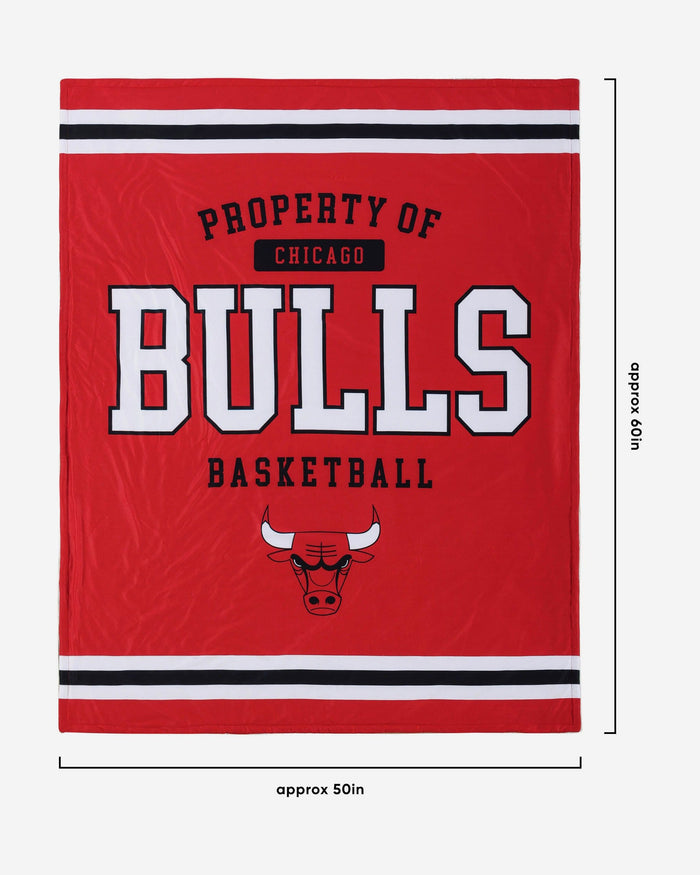 Chicago Bulls Team Property Sherpa Plush Throw Blanket FOCO - FOCO.com