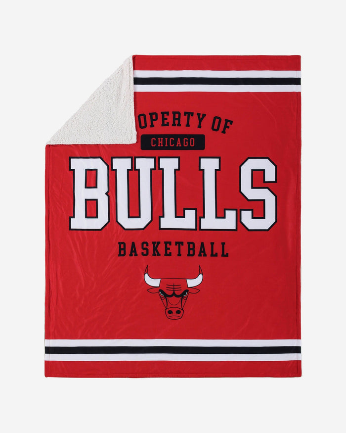 Chicago Bulls Team Property Sherpa Plush Throw Blanket FOCO - FOCO.com