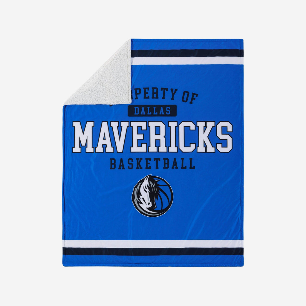 Dallas Mavericks Team Property Sherpa Plush Throw Blanket FOCO - FOCO.com