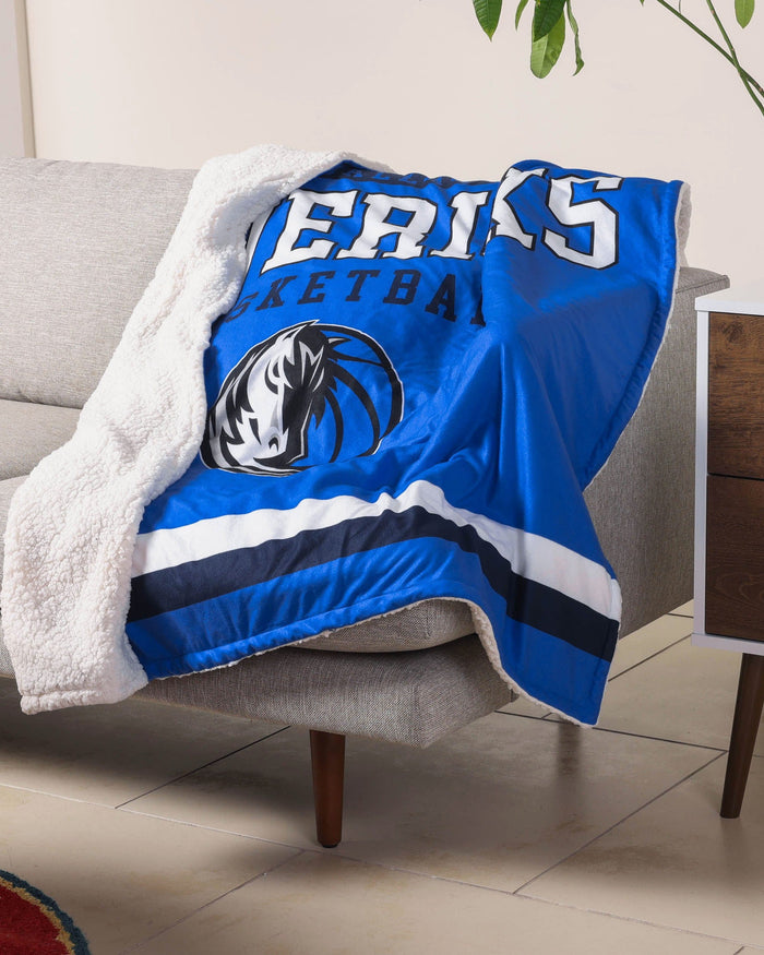 Dallas Mavericks Team Property Sherpa Plush Throw Blanket FOCO - FOCO.com