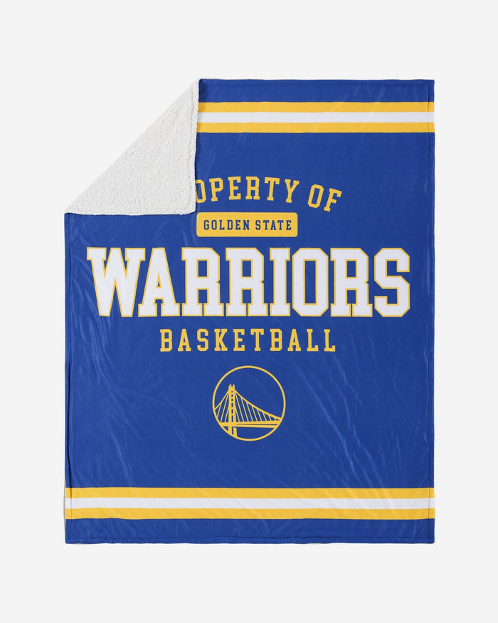 Golden State Warriors Team Property Sherpa Plush Throw Blanket FOCO - FOCO.com